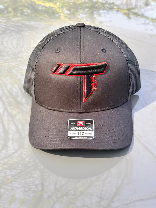 Red outline trucker hat